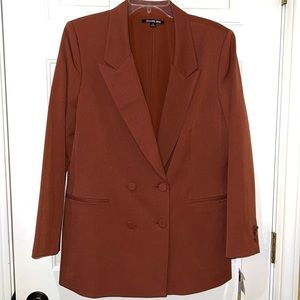 Gianni Bini Double Breasted Blazer Rust Brown